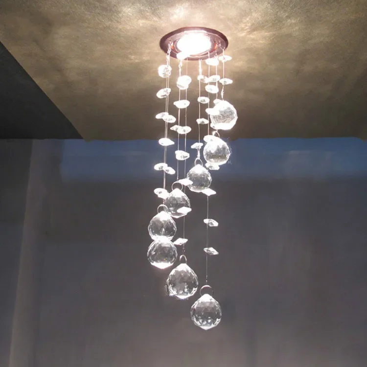 Modern Crystal Ceiling Light Fixture Spiral Crystal Lamp Crystal lustre Light fitting LED Lamp for Aisle Hallway Porch Staircase