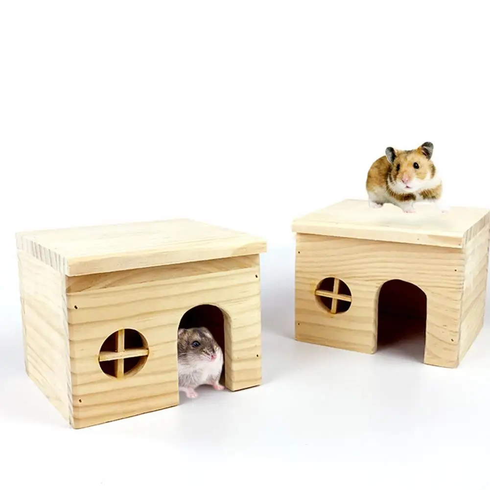 

Rat Hideout House Natural Wood Pet Landscaping Cage Accessories Guinea-pig Hamster Toy For Small Animals Hamster Accessories