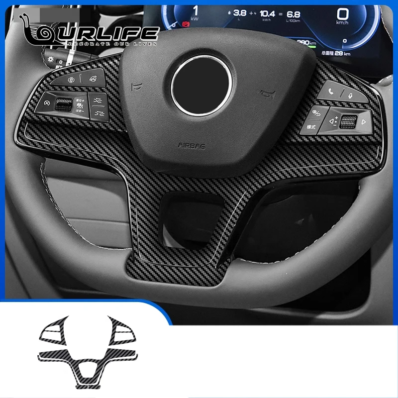 For BYD Seal U Sealion 6 Song Plus DMI 2024 Accessories New Car Carbon fiber Interior Decoration Cover Stickers ABS Accessories