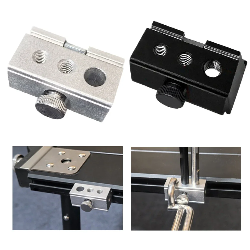 Aluminum Alloy Camping Table Clip Slider For IGT For System With 3 Hole Adapter For Lamp Stand Base Outdoor Picnic Accessories
