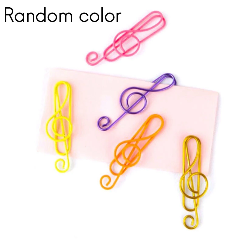 100 Pieces Music Paper Clips 6 Colors, Metal Paper Clips Musical Notes Clips Music Office Accessories For Desk Bookmark