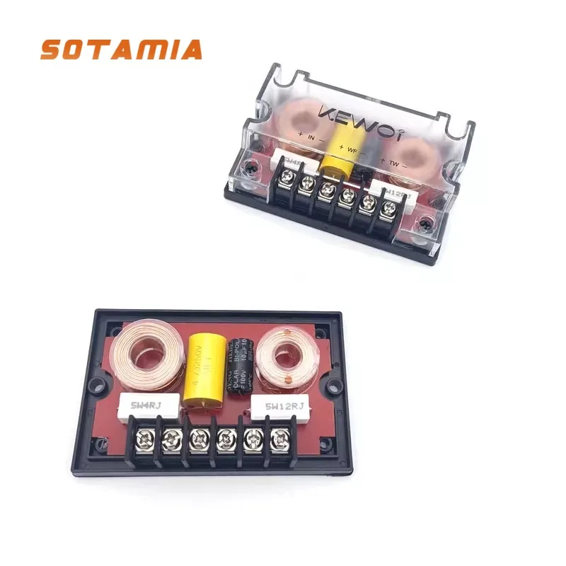 

SOTAMIA 2pcs Crossover Two Way Audiophile Grade Car High Power Speaker High and Low Mid Division Audio Home Theater Sound System