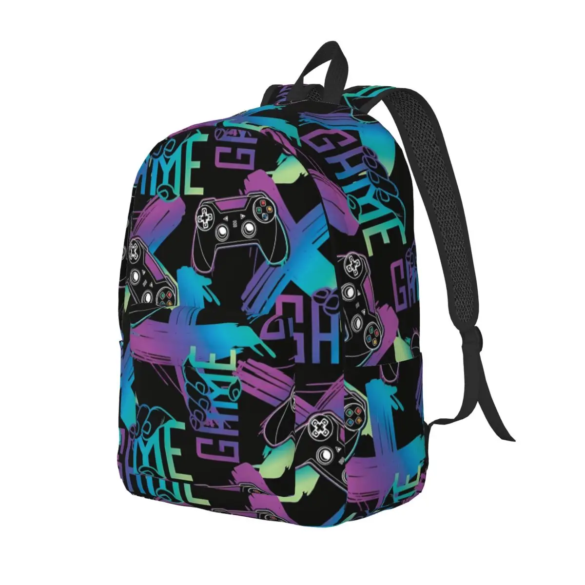 Video Game Gaming Controller Cool Backpack Sports Student Business Daypack for Men Women Laptop Computer Canvas Bags