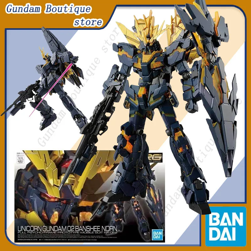 

Bandai Genuine UNICORN GUNDAM 02 BANSHEE NORN RG Anime Action Figure Robot Periphery Assembly Model Toys Ornaments Gift Children