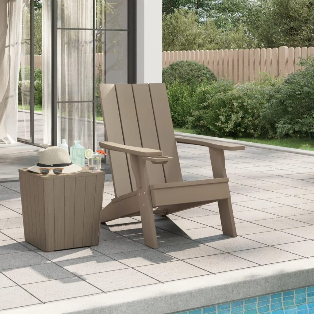 Chaise de jardin Adirondack marron clair 75x88,5x89,5 cm PP Chaises d'extérieur disponibles pour jardins piscines plages utilisation intérieure et extérieure