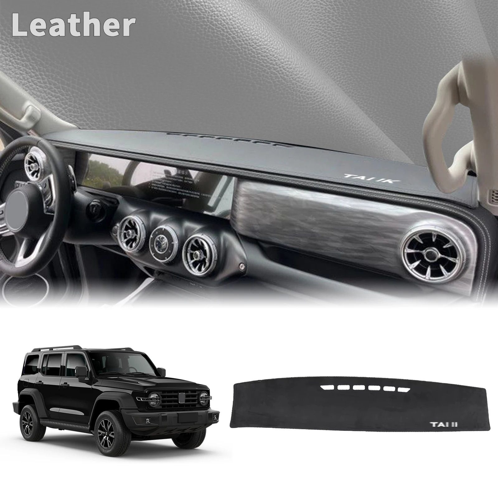 

fit for GWM TANK 300 2021 2022-2024 WIHTE LOGO Dashmat Dashboard Cover Pad DashMat Sunshade Protective Carpet Car Accessories