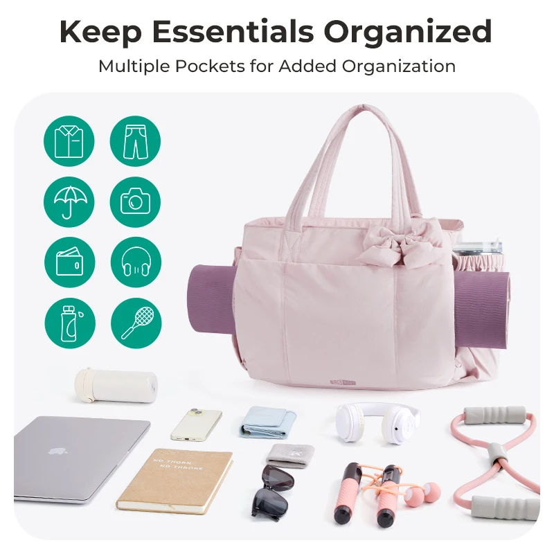 حقيبة يد BAGSMART ذات سعة كبيرة للنساء، حقيبة يد للتنقل متعددة الاستخدامات، حقيبة كتف رياضية بجيوب متعددة #3