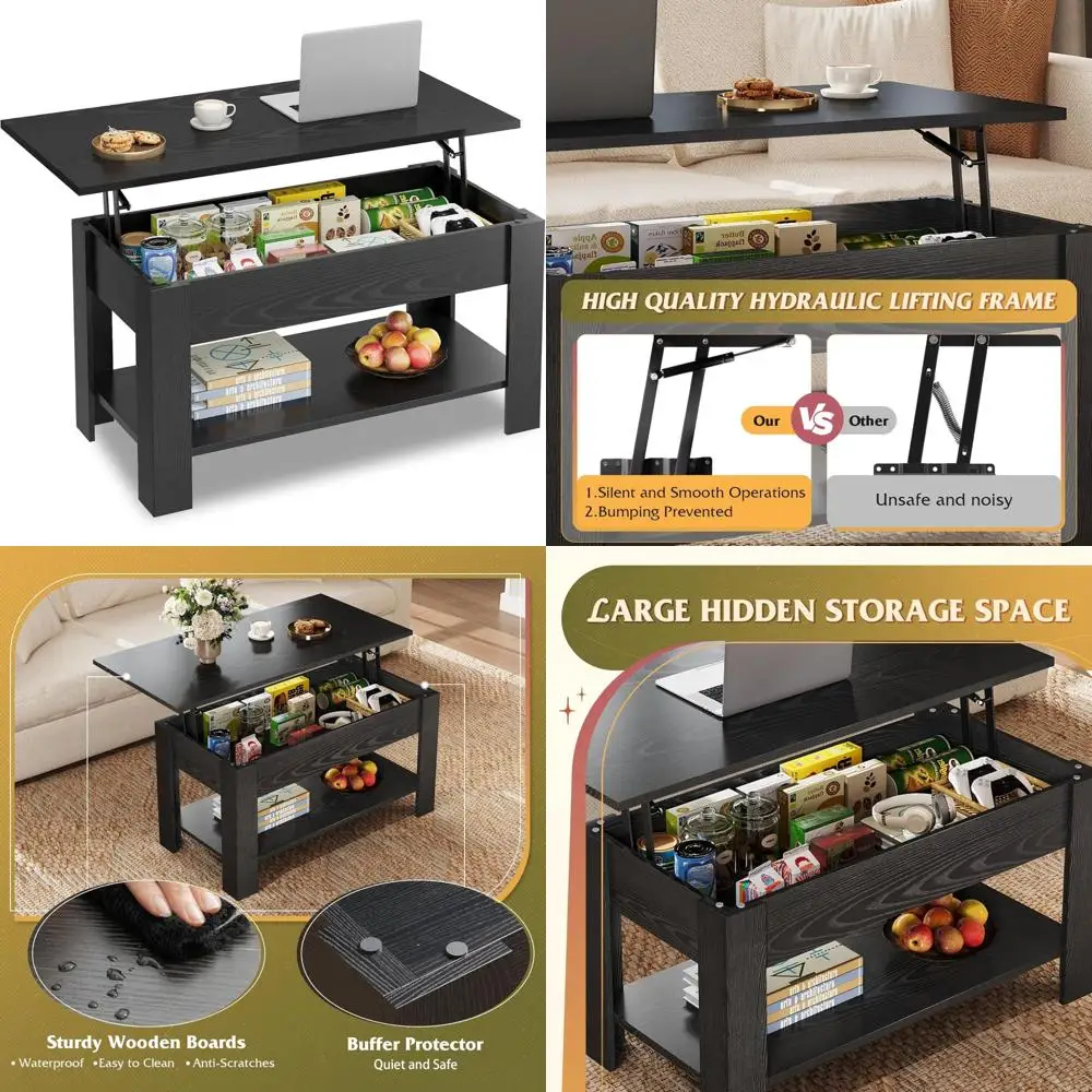 

WLIVE Coffee Table, 39 Lift Top Coffee Table with Hidden Compartment, Storage Shelf and Lifting Top for Home Living Room, Office