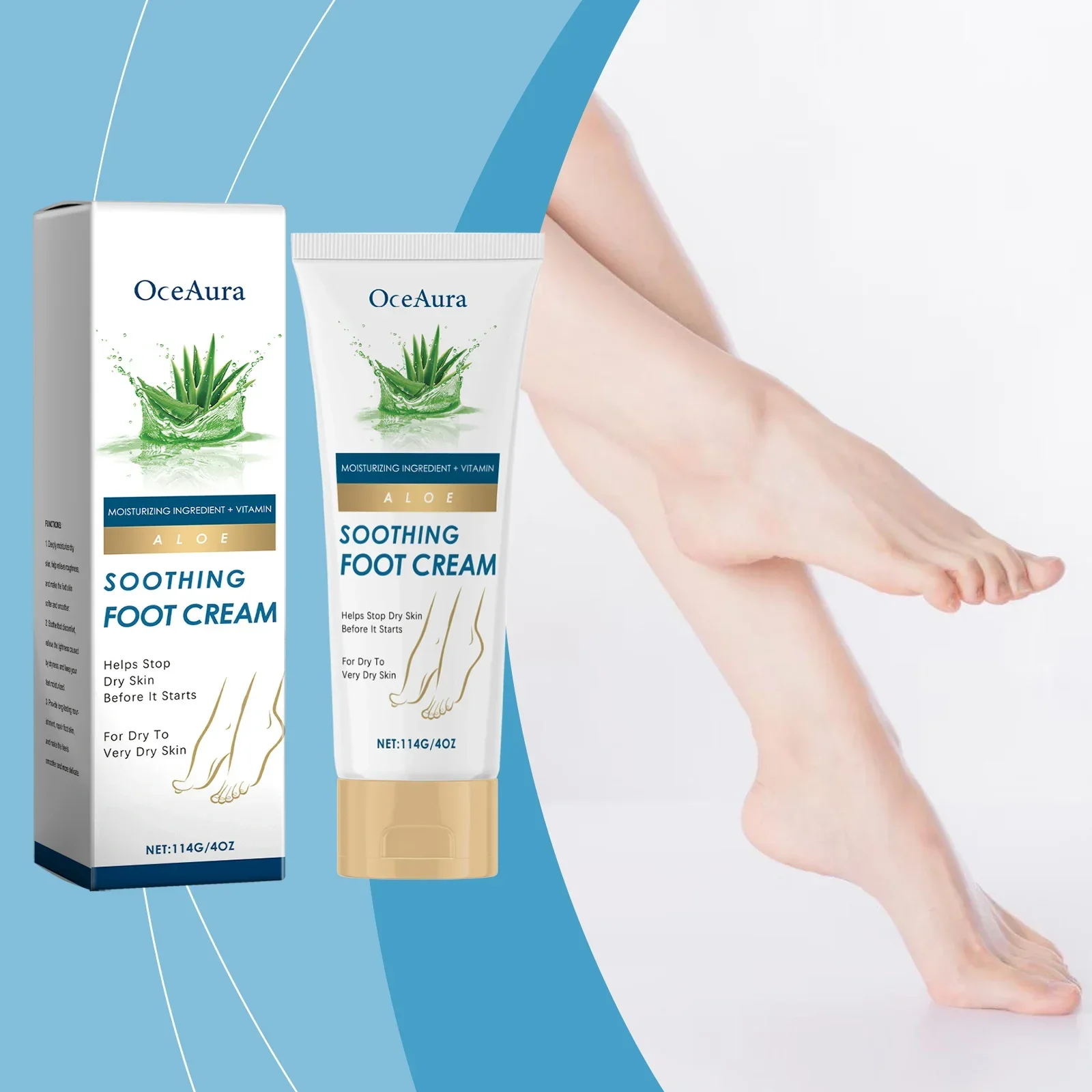 كريم الألوة فيرا لترطيب البشرة بلطف وتحمي كريم العناية بالقدم الجافة والخشنة