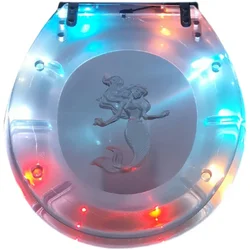 Toilet Seat Ring LED Light Transparent Cover Stainless Steel Buffer Quick Release Hinge OUV