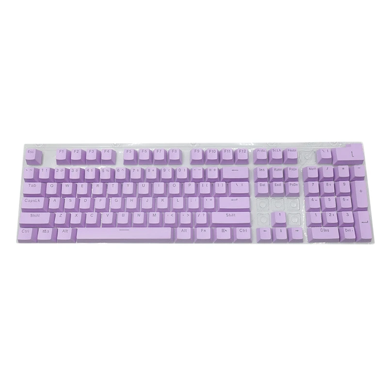 104 teclas púrpuras, teclas de teclado mecánico para juegos, resistentes al desgaste, sin aceite, color morado