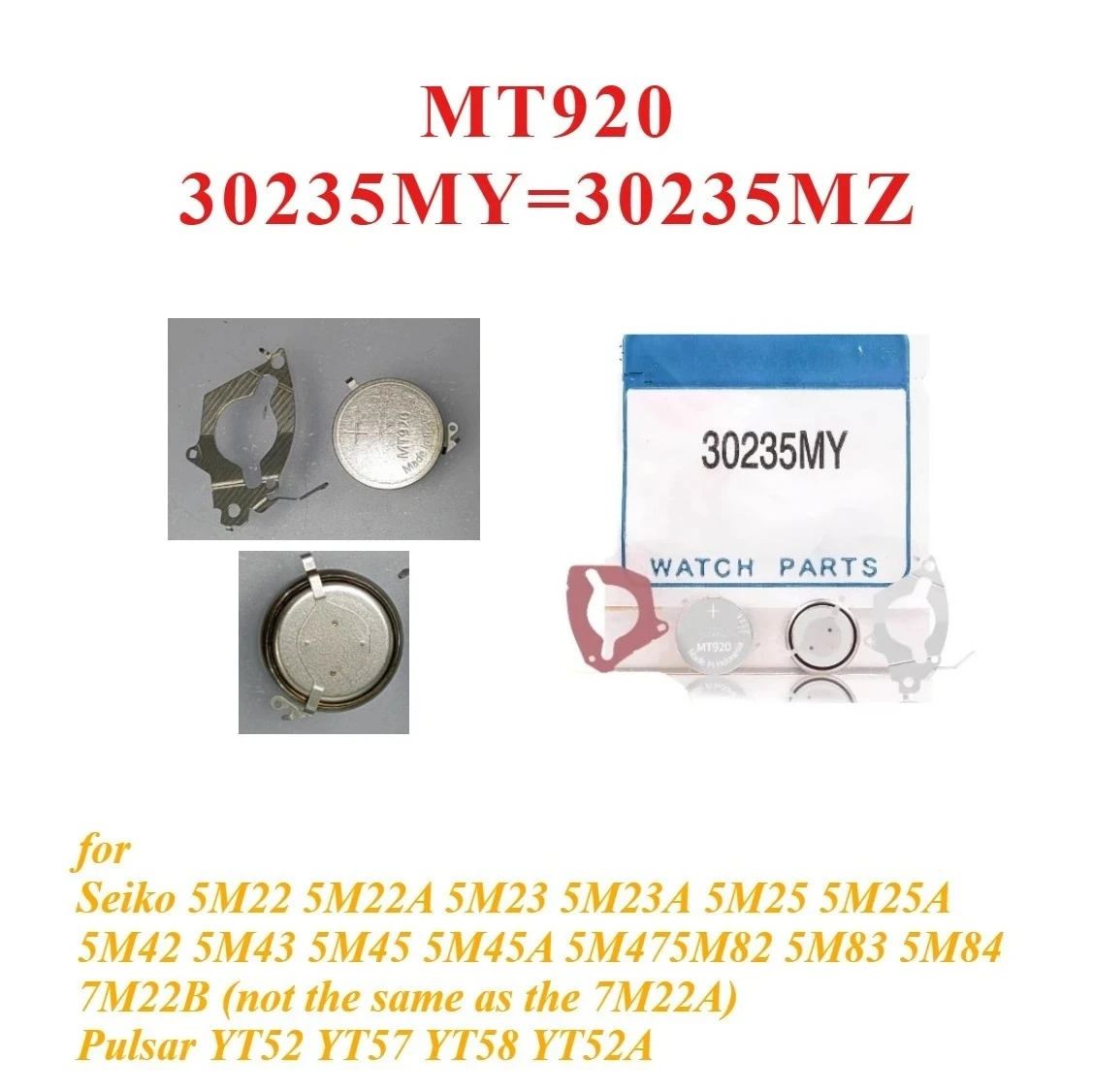 Oryginalny nowy kondensator 30235MY MT920 3023.5MY 30235MZ bateria do zegarka Seiko Kinetic Watch 5M22 5M23 5M25 5M42 5M43 5M45
