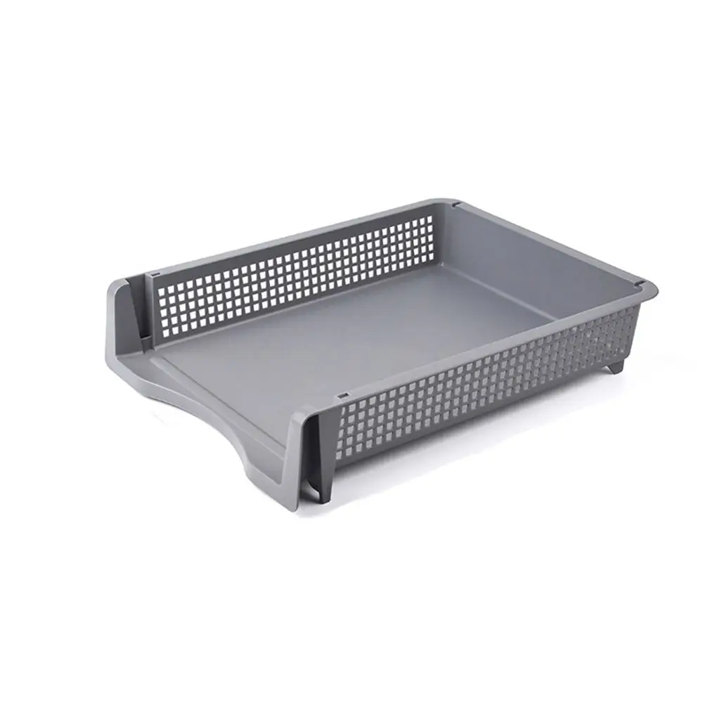 Fashion Desktop Organizer Stackable File Rack Papers Rack File Organizer A4 File Storage Tray Laminated Plastic Sundries