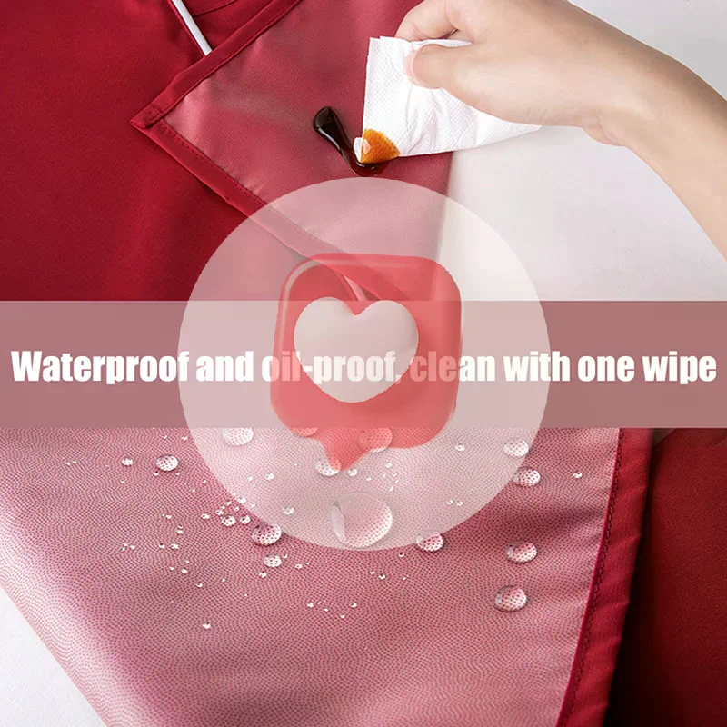 مريلة صدرية رفيعة عصرية مقاومة للماء وحزام خصر بلون سادة ومقاومة للزيت للطبخ والخبز قابلة للتنفس #3