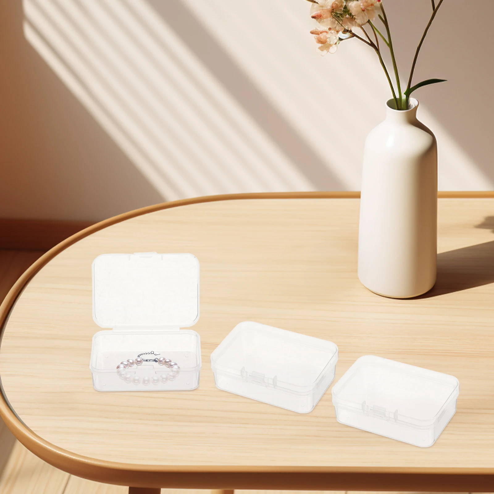 10pcs Plastic Box Small Packaging Boxes Transparent Container Lid 6 5x4 5x2 CM PP Material Storage Beads Organizer