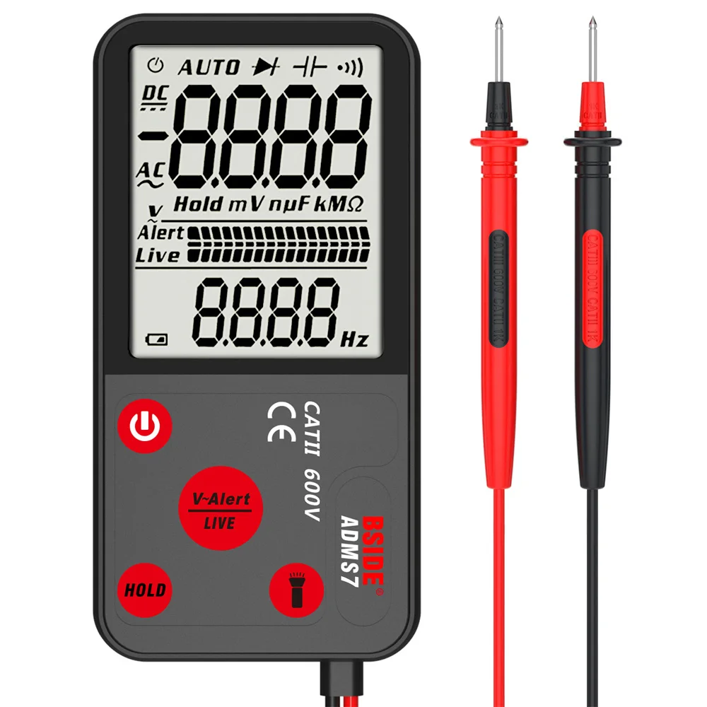 NEW ADMS7 3.5 Inch LCD Display Digital Multimeters 6000 Digits AC/DC Voltage Resistance Frequency Auto Range Multi Tester Meter