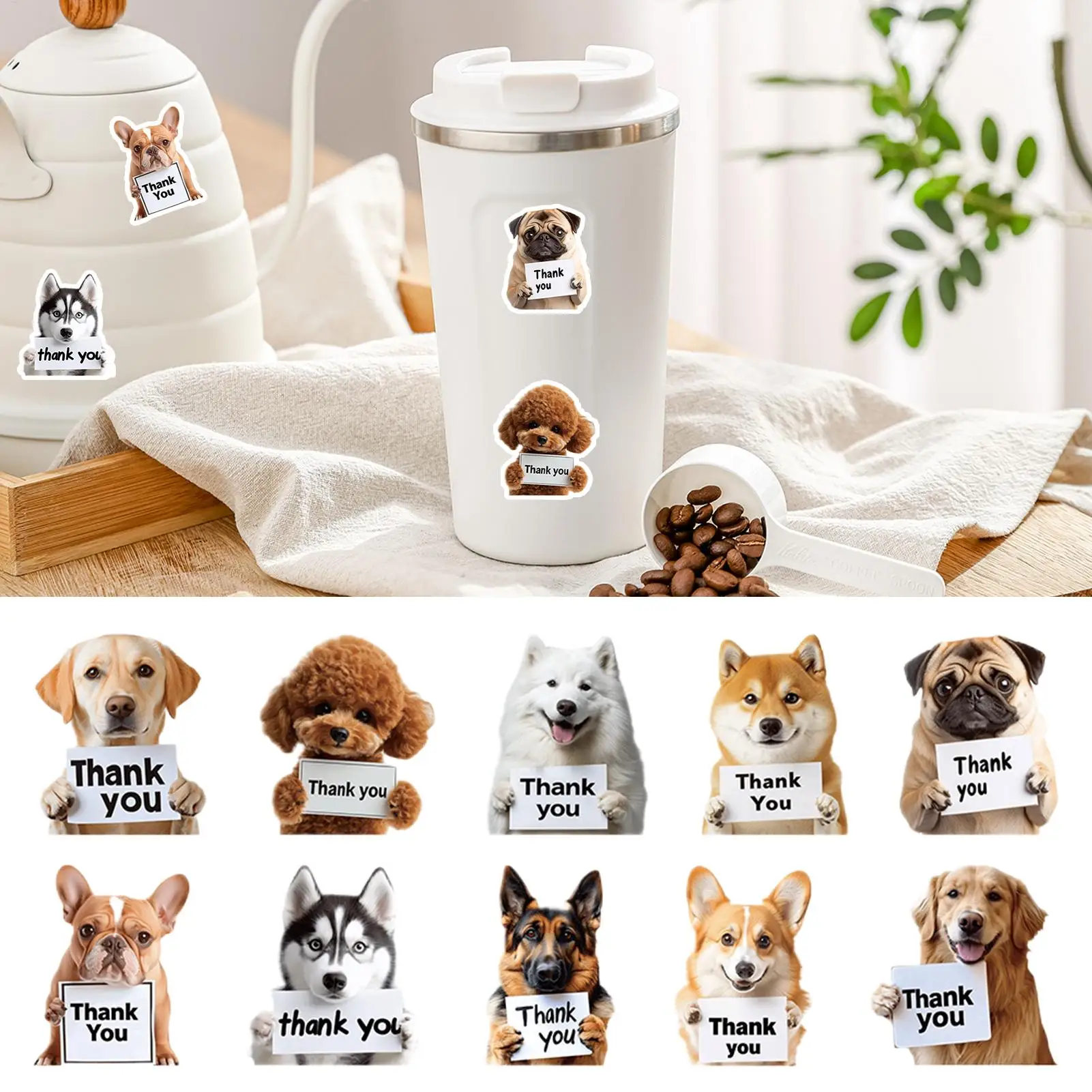 Pet Stickers For Journaling 500 Pieces Aesthetic Thank You Decal Roll Animal Water Bottle Stickers For Children Boys Girls Teens