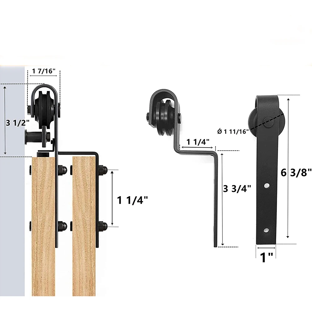 Imagem -05 - Lwzh-hardware de Porta Deslizante Rolos para Bypass Cabides Suavemente Trilha Silenciosa Não Incluída