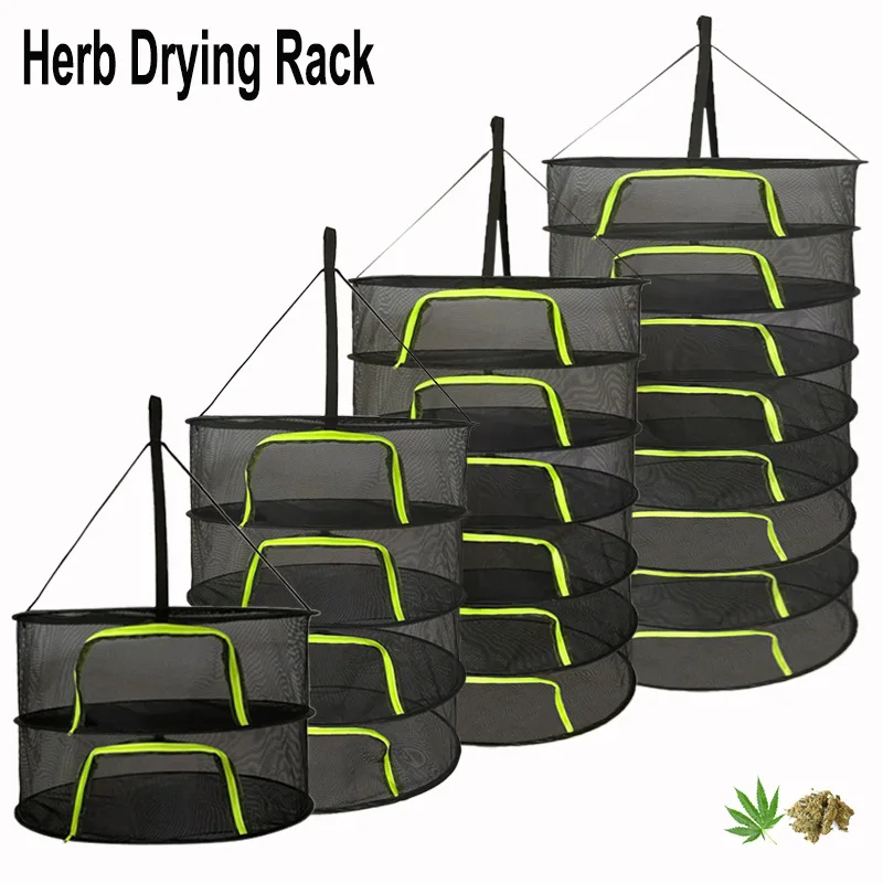 

2-8 Layer Folding Drying Rack Fishing Net for Herbs Hanging Basket Plant Herb Organizer Hanging Net Flower Bud Plant Rack Basket