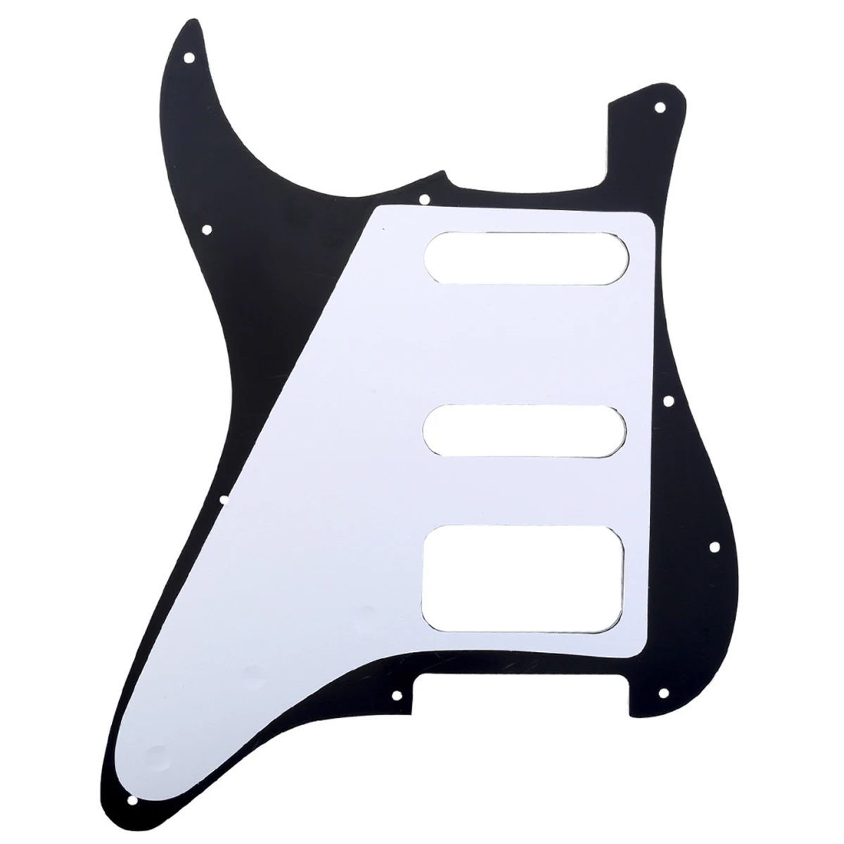 Musilily Pro 11-dołkowy okrągły narożnik HSS Guitar ST Pickguard dla USA/Mexican ST 2-screw Humbucking Open Pickup