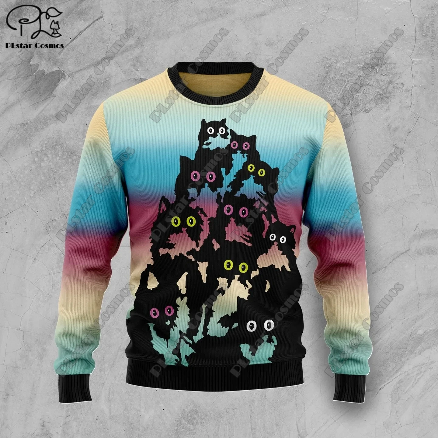 Sudadera con estampado 3D para hombre y mujer, suéter informal Unisex con estampado 3D de árbol de Navidad, Papá Noel, tatuaje, gato, Animal, ciervo, oso, feo, invierno, M11