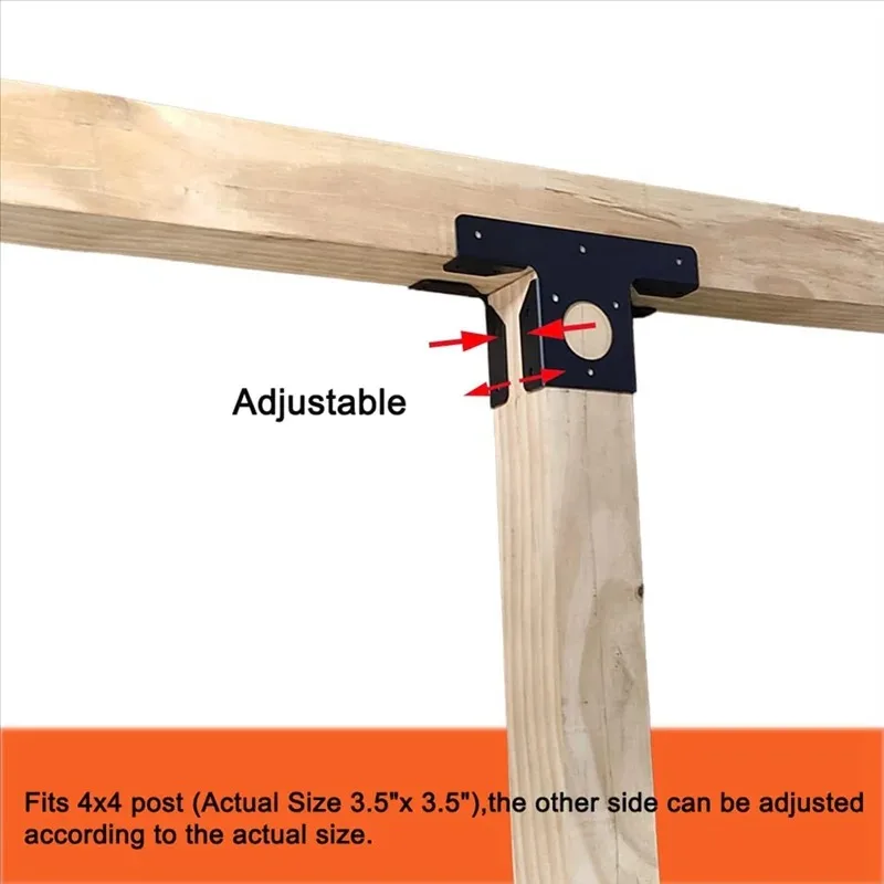 Paquete de AEE6-2 soportes de esquina de pérgola de alta resistencia, extensión de soportes en T de 3 vías para 4X4, Kit de cenador de pérgola duradero