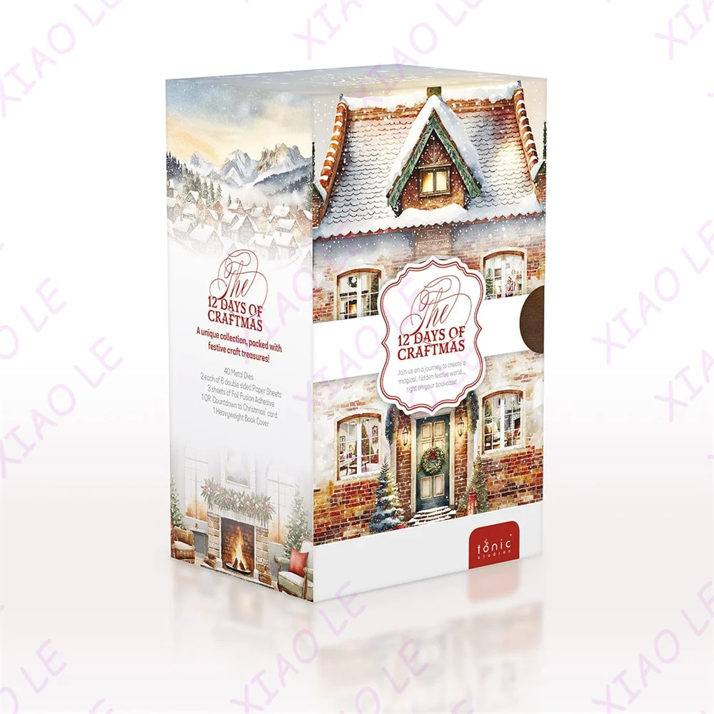 

The 12 Days of Craftmas Festive Book Nook Set Cutting Dies DIY Scrapbooking Photo Cutting Die Paper Cards Embossing Decorative