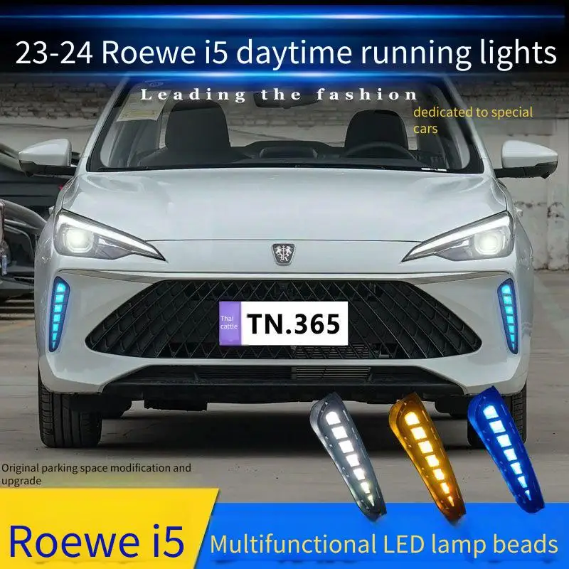 

3-Functions Car Daytime Running Light Assembly For ROEWE I5 2023 2024 2025 White DRL Yellow Turn Signal Lamp Driving Lamp