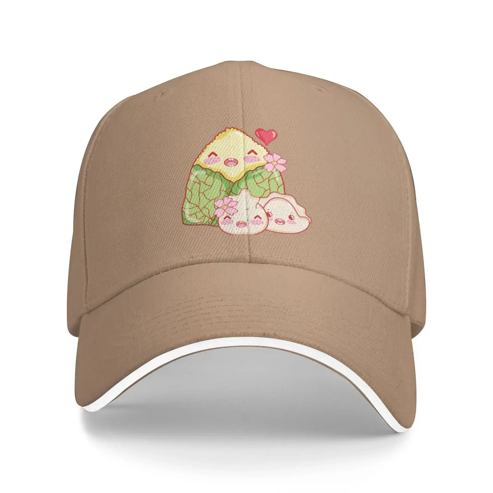 Rice Cake Dumplings and Cookies Baseball Cap Sandwich Brim Hats for Men Women Adjustable Caps