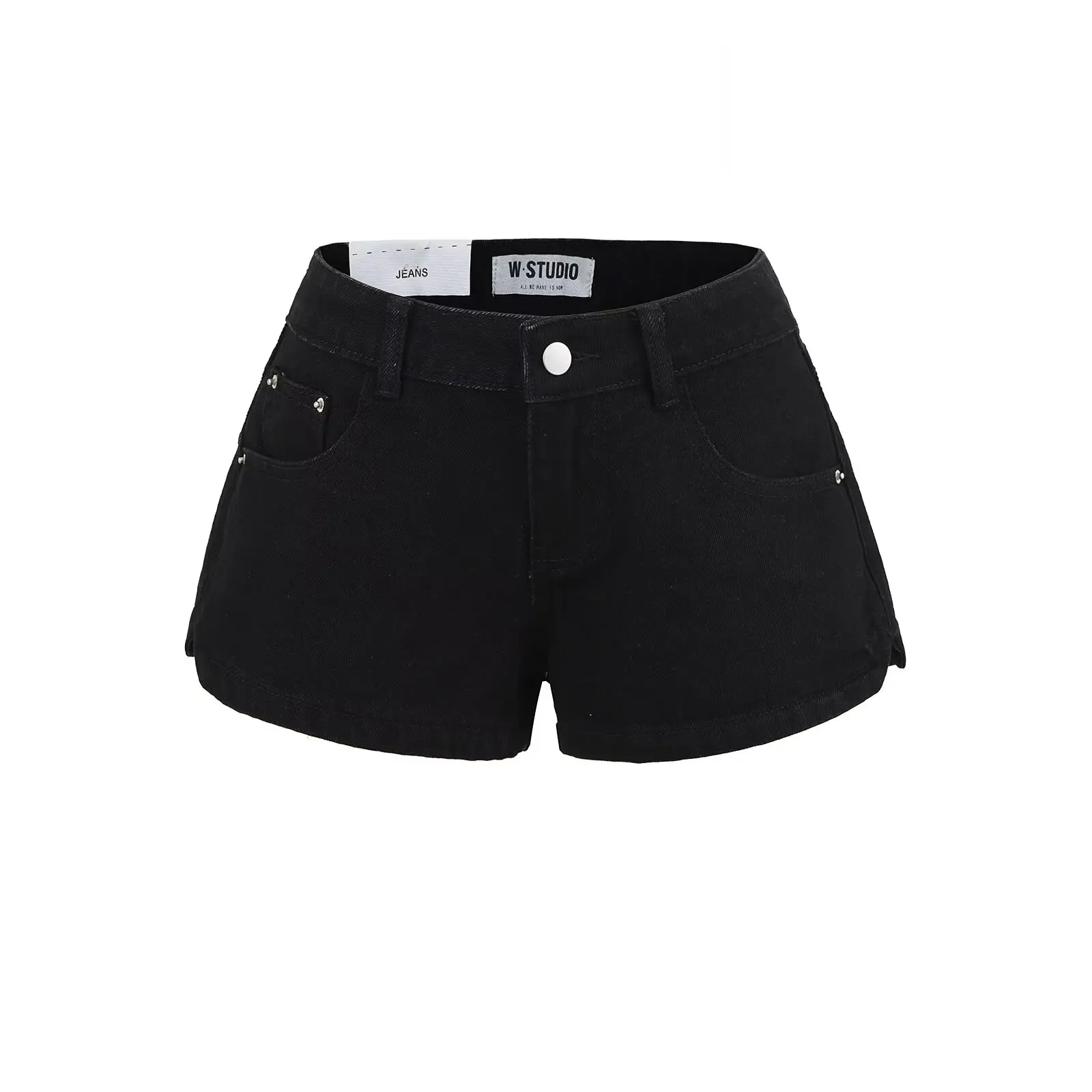 American Retro Hot Girl Low Waist Denim orts Women Summer Side Slit Slimming Sexy Butt orts Casual Sle Zipper ket
