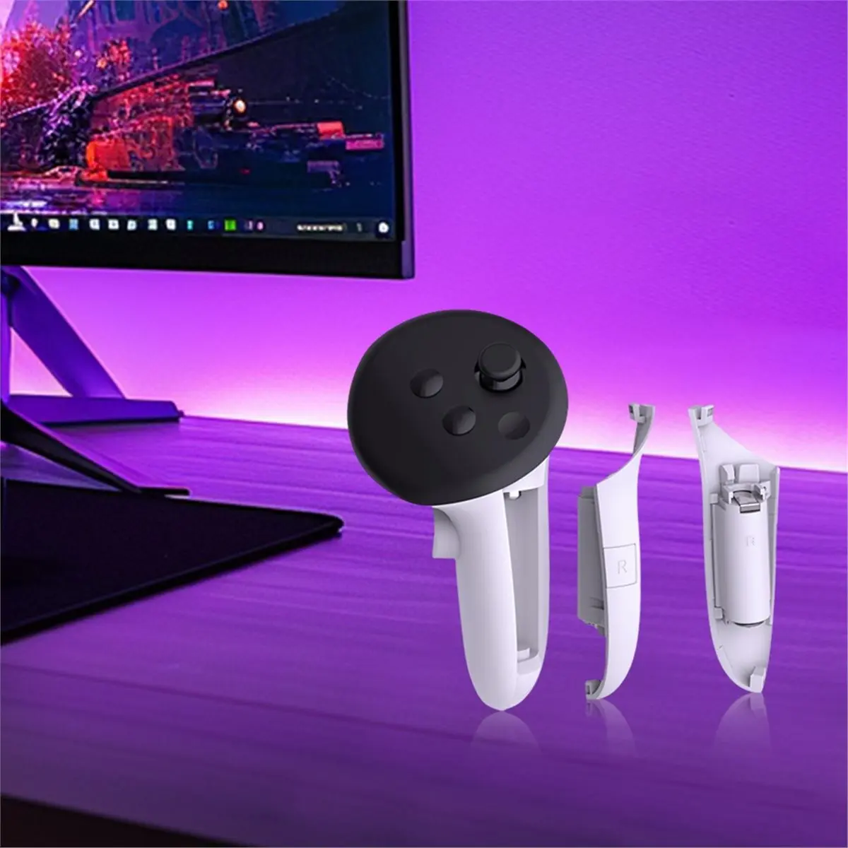 DT75BG VR Controller Battery Pack R/L Rechargeable Controller Grips for 3S/3 VR Headset Controller Handle Cover