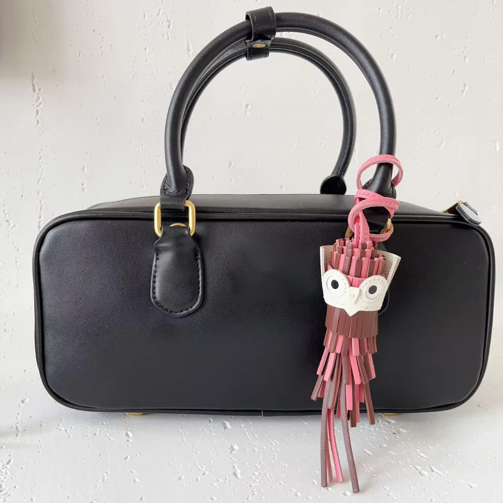 พู่นกฮูกกระเป๋า Charm Chouette ของแท้หนัง Cowhide เย็บมือกระเป๋าจี้พวงกุญแจกระเป๋าอุปกรณ์เสริม Luxury Design