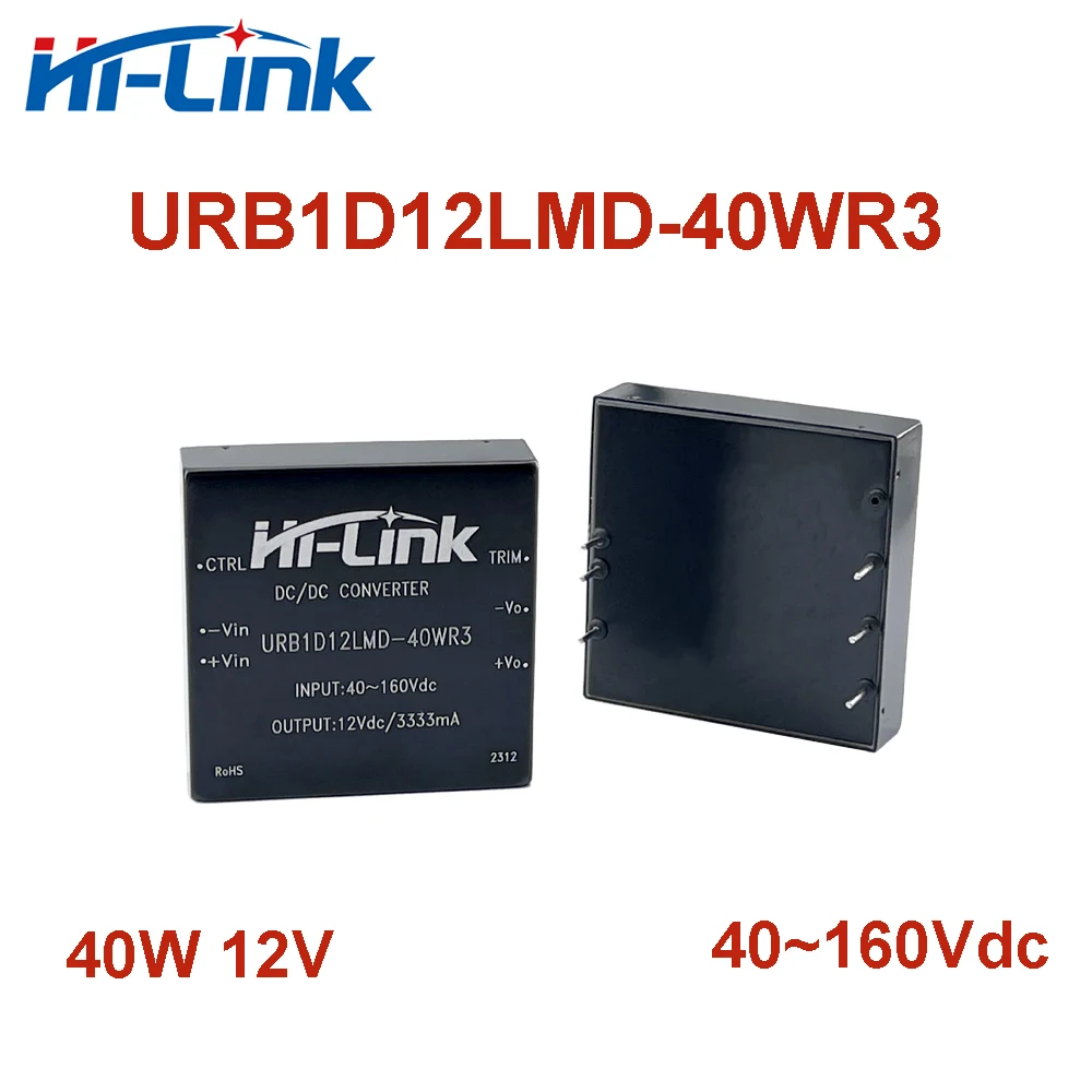 Hi-Link 40W 40 ~ 160Vdc Ke 5V/9V/12V/15V/24V URB1D05LMD-40WR3 URB1D12LMD-40WR3 URB1D24LMD-40WR3 DC-DC Modul Catu Daya