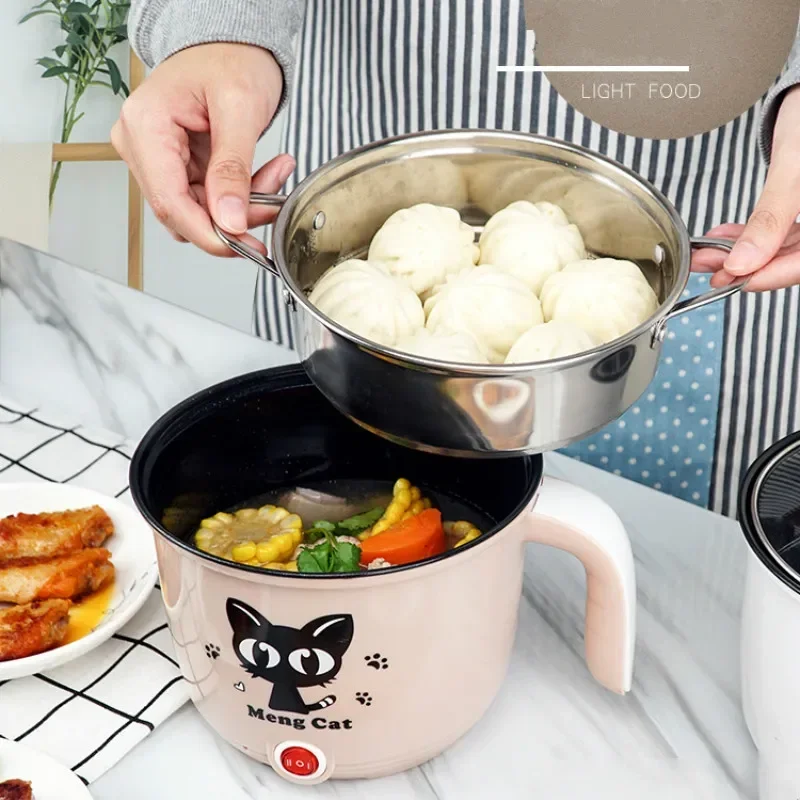 Multifunctional Electric Cooker Hotpot Mini Non-stick Food Noodle Cooking Skillet Egg Steamer Soup Heater Pot Frying Pan EU