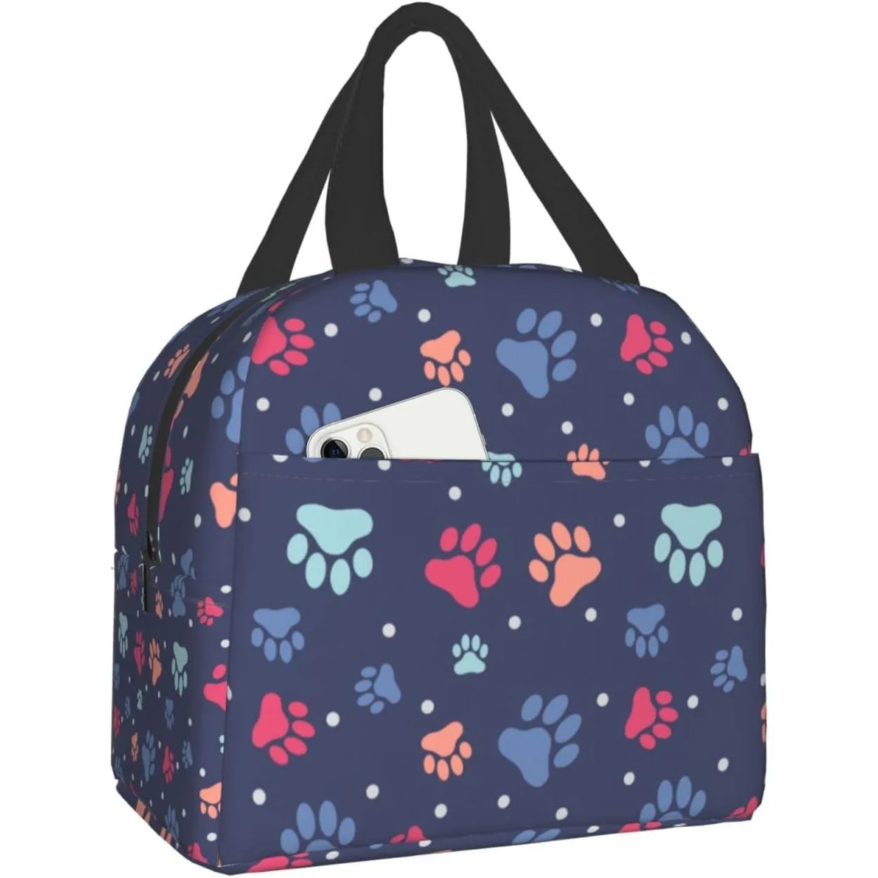 

Lunch Bag Cute Dog Paw Print Insulated Lunch Box Reusable Lunch Bags Meal Portable Container Tote For Men Women