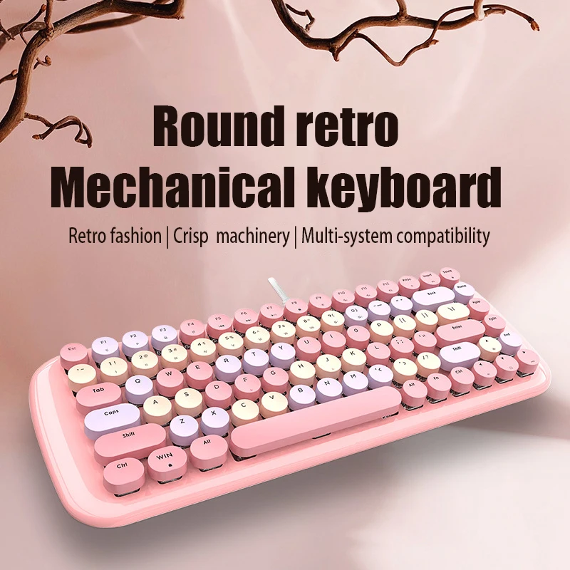 Mofii Candy M Wired Mechanical Keyboard 84 Keys Gaming Keyboard With Blue Switch White Backlight Multimedia Shortcuts Keyboard