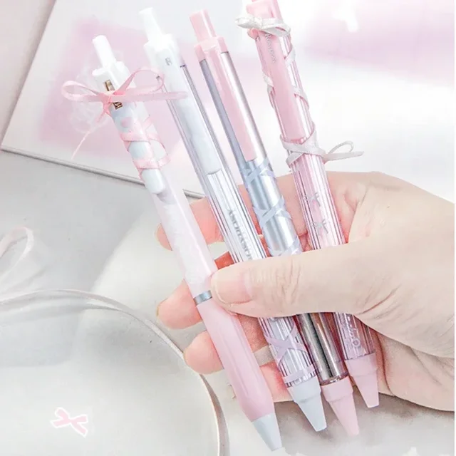 4pcs/set 0.38mm/0.5mm Gel Pens Set Ballpoint Black Ink Press Gel Pen for Writing Student Supplies Stationery 6