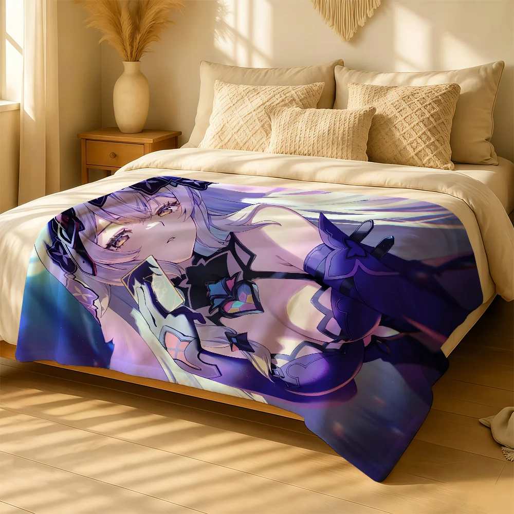 Honkai Star Rail Black Swan Blanket For Soft Warm Knee For Bedroom Living Room Bed Sofa Camping Picnic Office Gift