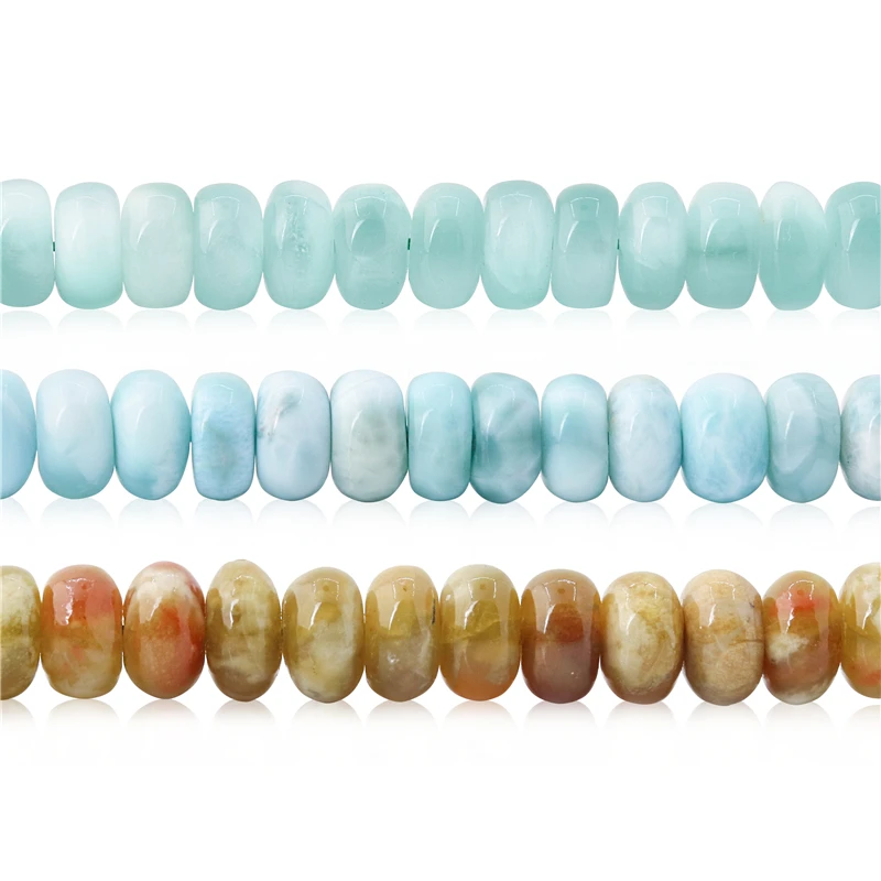 Natural Stone Larimar Amazonite K2 Shungite Sodalite Botswana Agate Abacus Beads 5x8MM For Jewelry Making DIY Bracelet