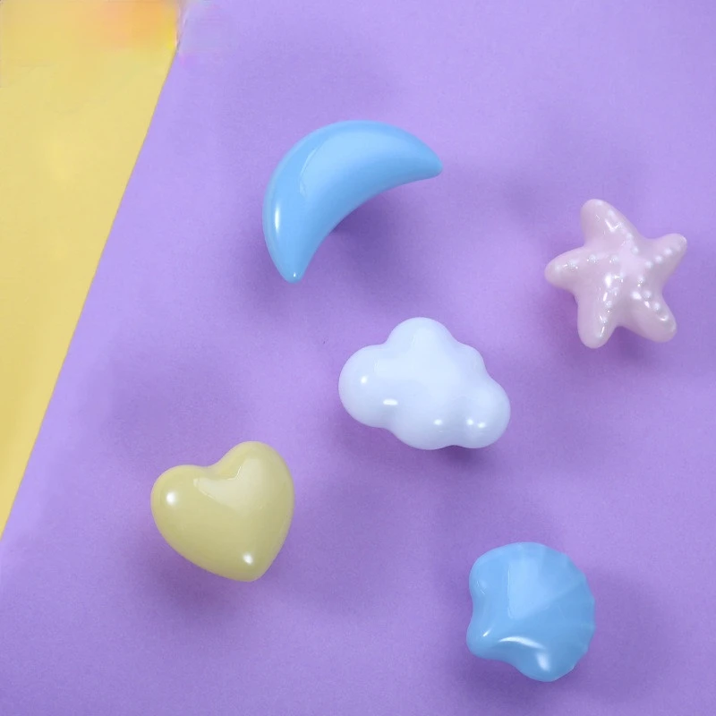 Cartoon Children Room Ceramic Cabinet Knobs Moon Star Wardrobe Handle Garden Door Handle Cabinet Handles Drawer Pulls Knurled