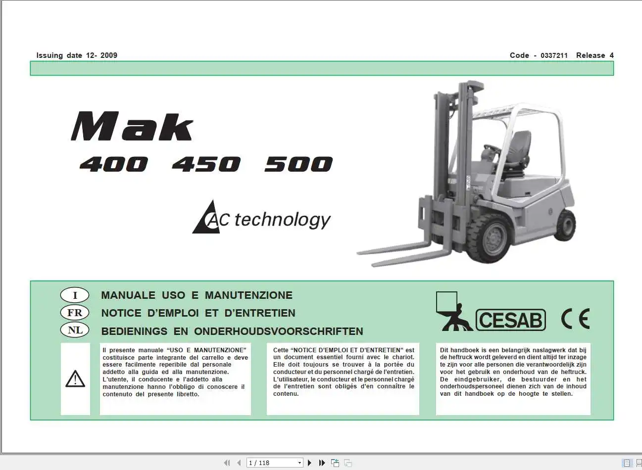 

TruckEPC Cesab Запасные части и руководства по ремонту и эксплуатации 2017, EN