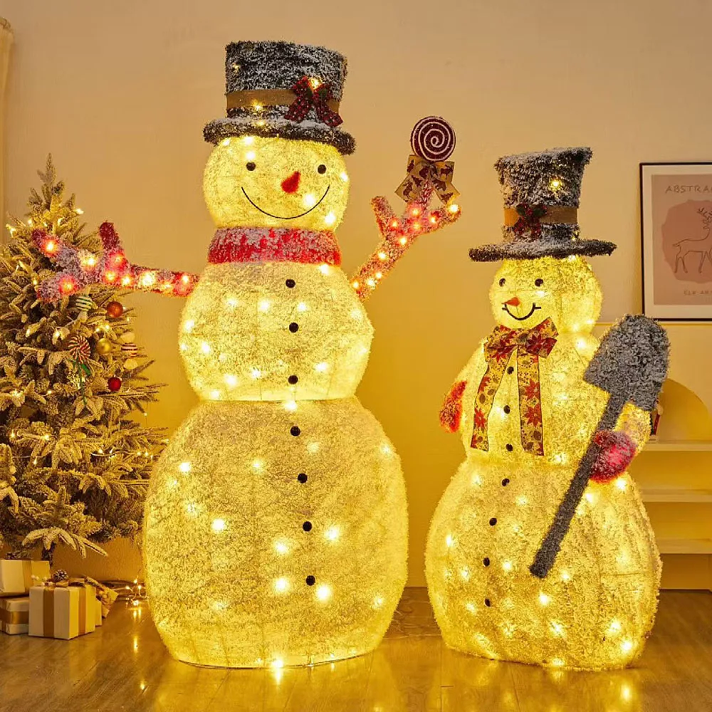

Christmas Tree Glowing Snowman Shopping Mall Hotel Showcase Large Display Decoration Santa Claus Scene Decoration