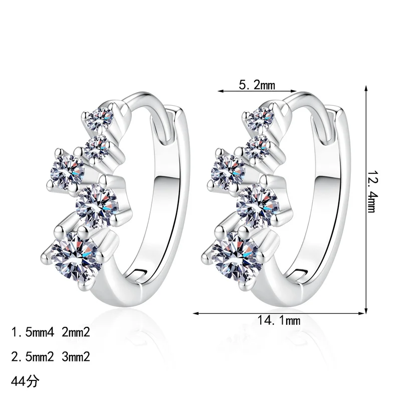 AZ1708-E Lefei Fashion Trendy Classic  Moissanite Design Wave Earrings For Charms Women s925 Sterling Silver Party Jewelry Gifts