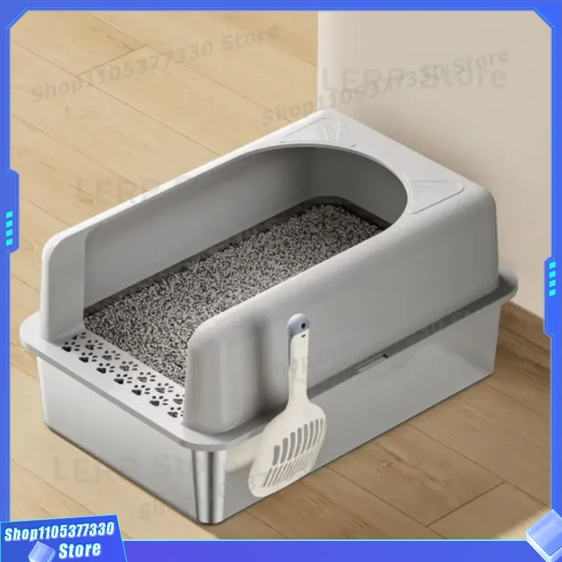 Large Semi Closed Cat Litter Box Splash Proof Design Easy To Clean Pet Toilet Supplies For Cats Model MSP001 One Unit Pack