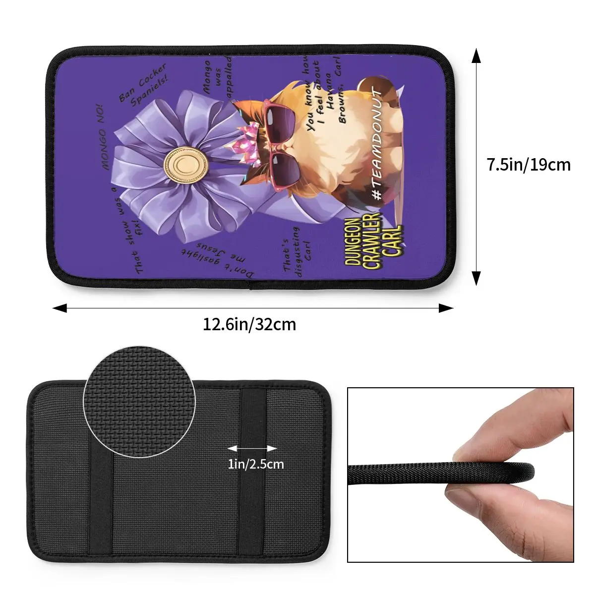 Team Donut Plus Dungeon Crawler Carl Cover Mat Sci Fi Universal Leather Center Console Protective Cushion Pad Car Accessories