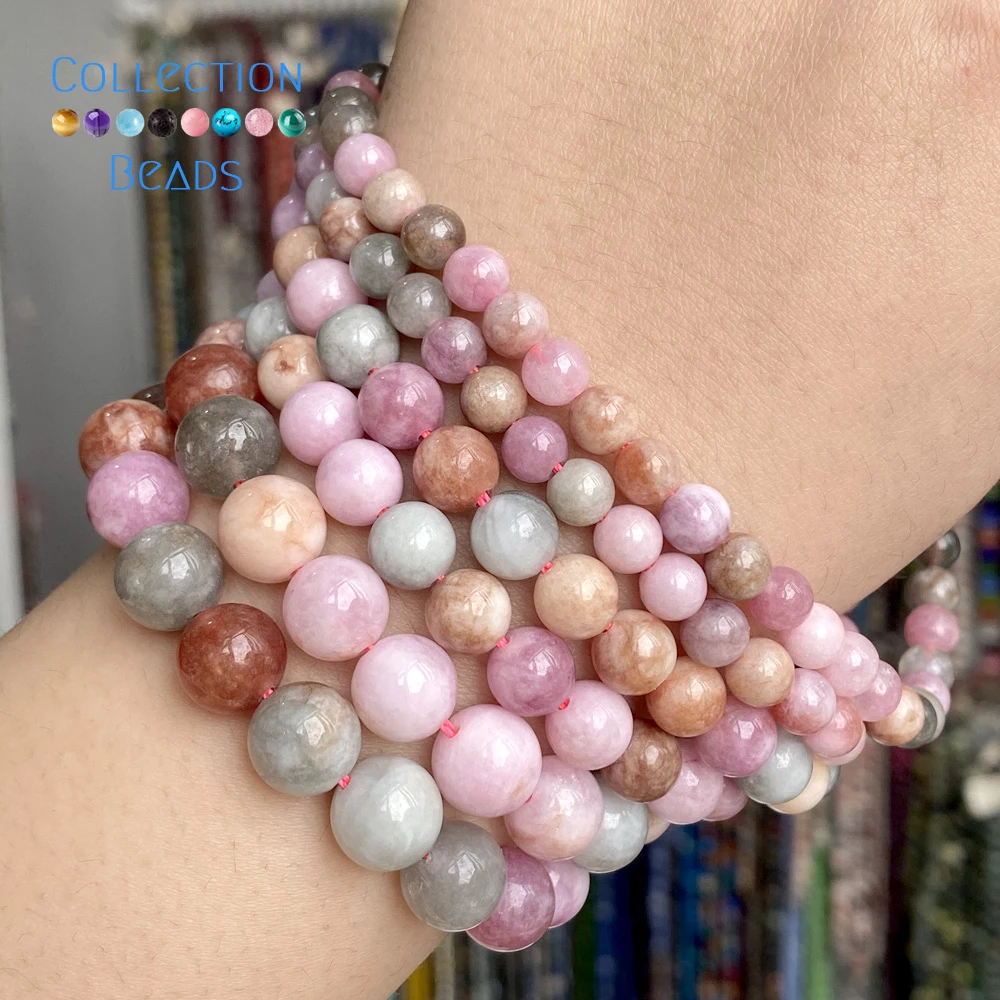 6/8/10mm Natural Round Multicolor Jade Stone Loose Spacer Beads For Jewelry Making DIY Handmade Bracelet Necklace Accessories