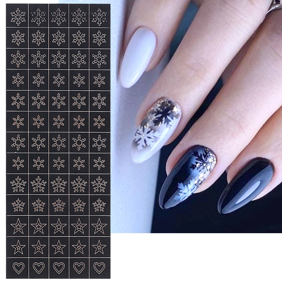 LANLK Airbrush Nail Art Stencil Stickers – Perfekte Dekoration für Weihnachtsnägel im Handumdrehen
