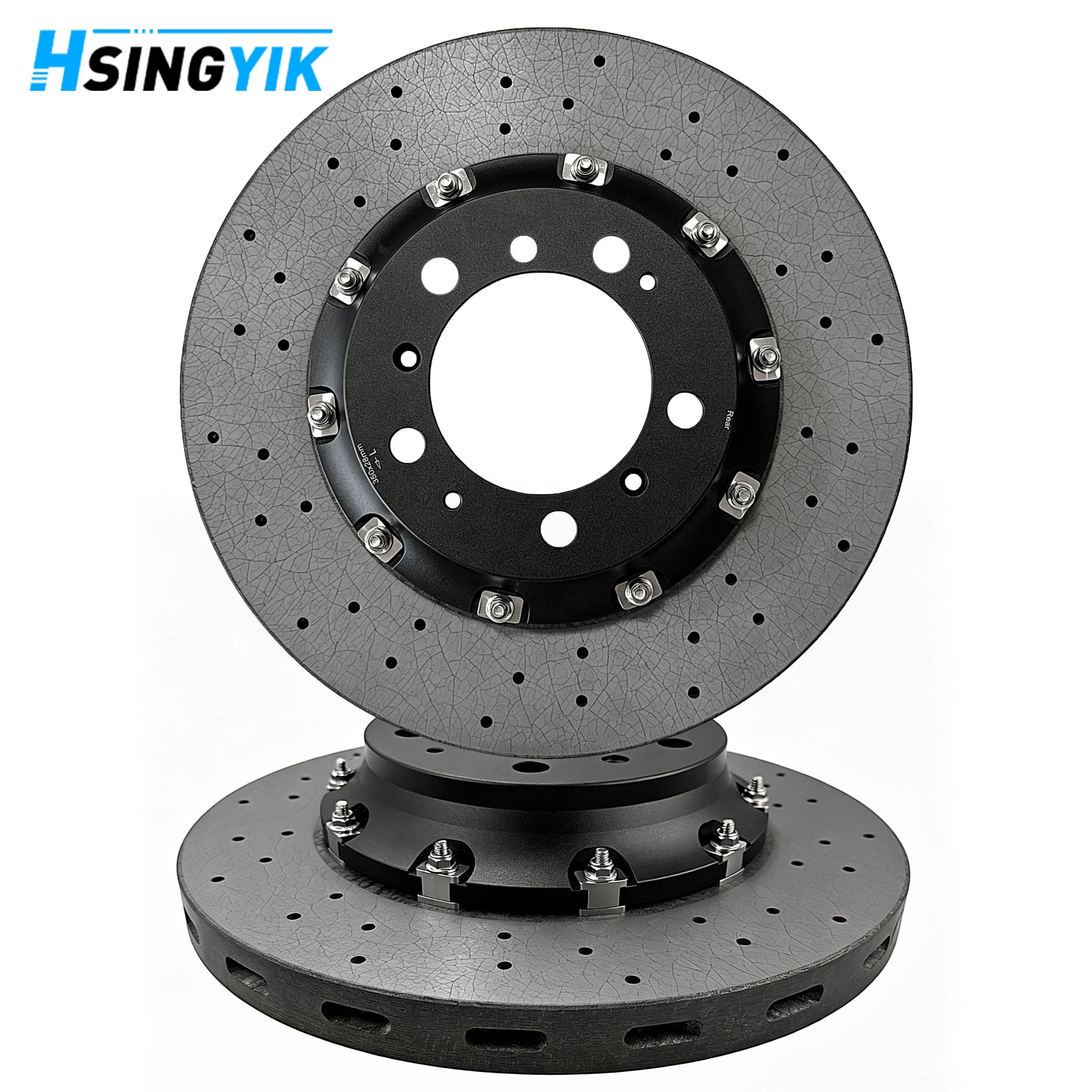 Auto Brake Systems Carbon Ceramic Brake Rotor Rear 350x28MM Premium PCCB Replacement Part For Porsche