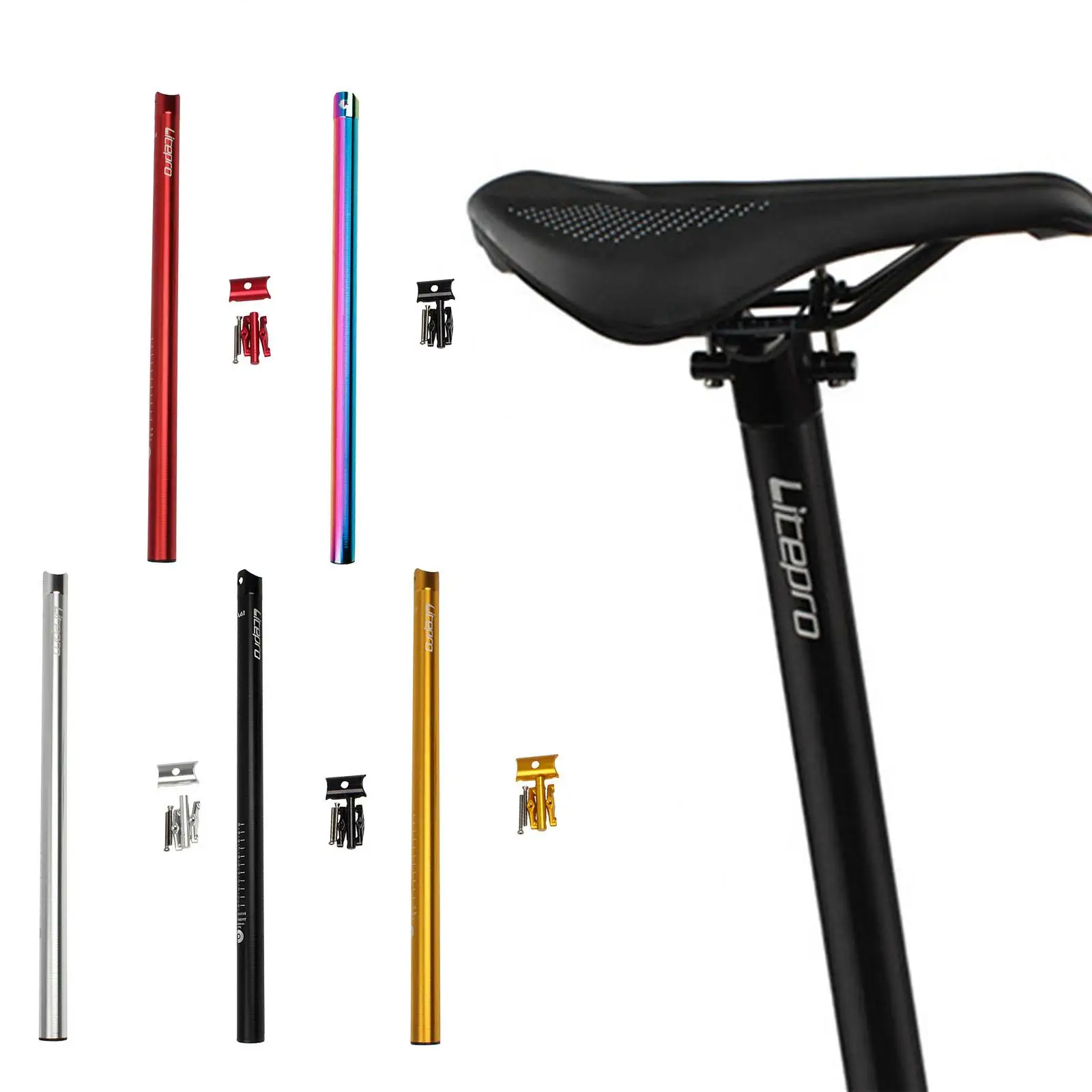 

Велосипедный подседельный штырь из сплава 23,62 дюйма (600 мм) Сменный подседельный штырь φ 31,8 мм для складного велосипеда