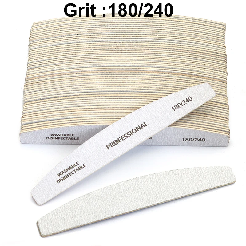 50/100 Stücke Professionelle Holz Nagelfeilen 180/240 Puffer 100/180 Grau Boot Holz Schleifpapier Block Gel Polierer Schleifen Nagelfeilen